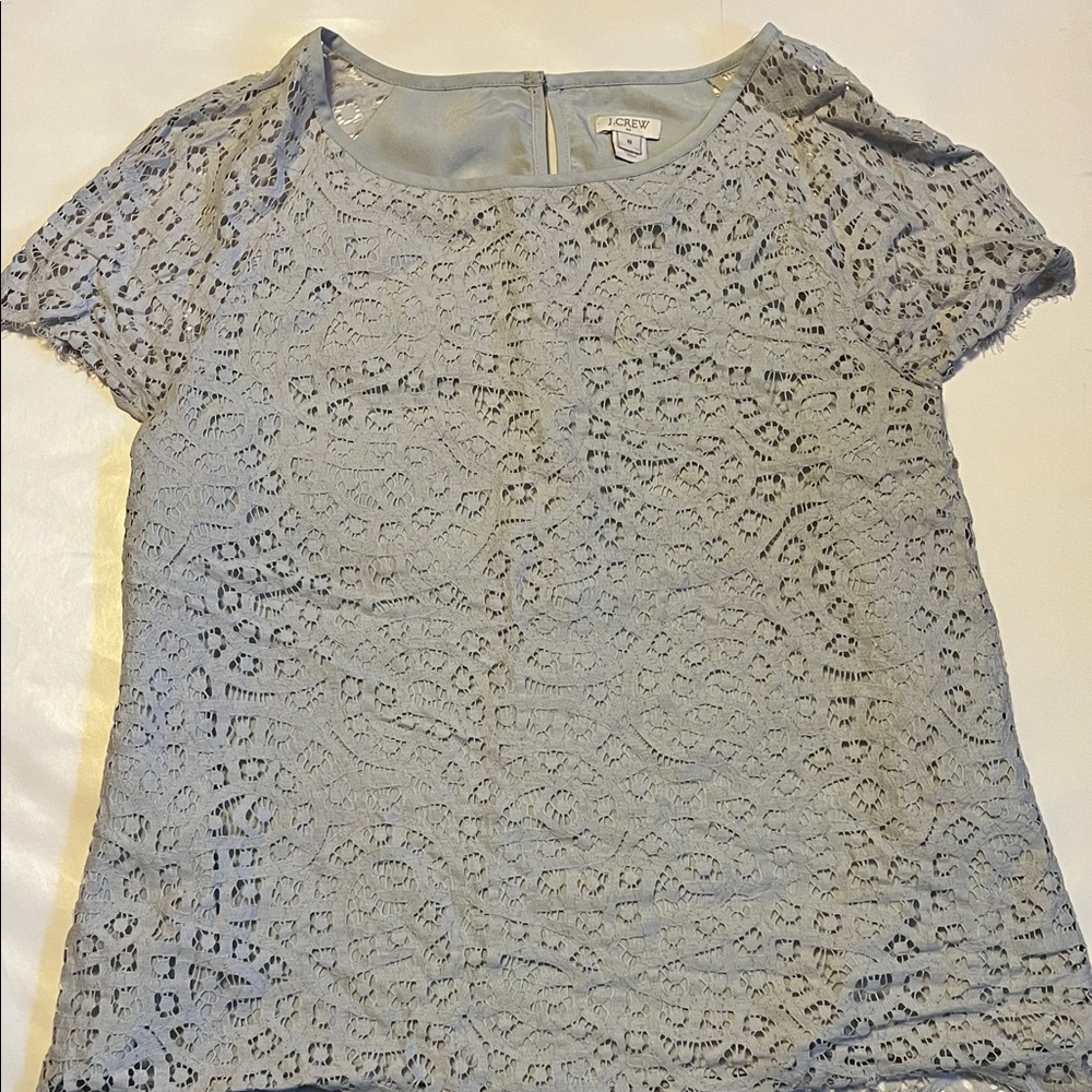 J. Crew Light Gray Lace Blouse
